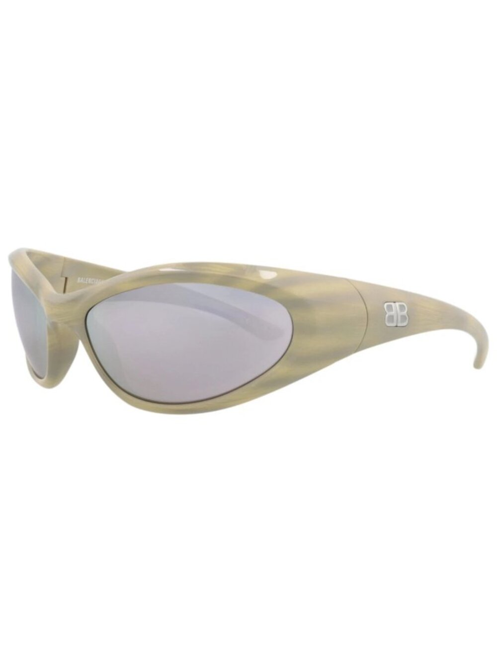 New Balenciaga Women's Sunglasses Shield Wrap Bio Injection Frame Unisex Ivory